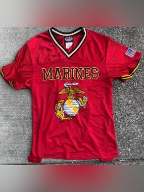 US MARINES JWM SIZE XL EMBROIDERED FOOTBALL STYLE JERSEY SEMPER FI